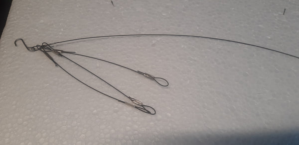 These are a few part that make up the wind chime. Main wires to hold suspension ring and long line connects to top of striker disk.